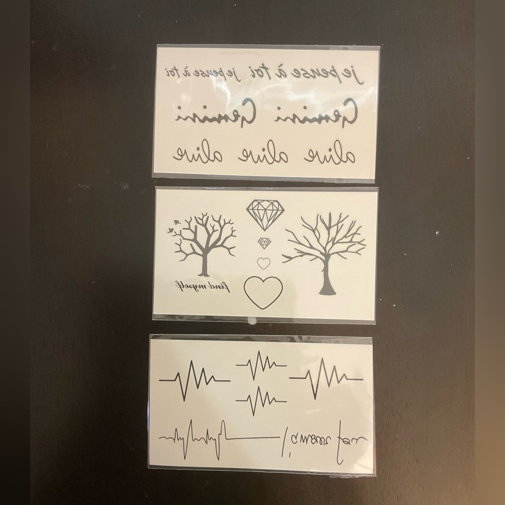 washable tattoos/ temporary tattoos